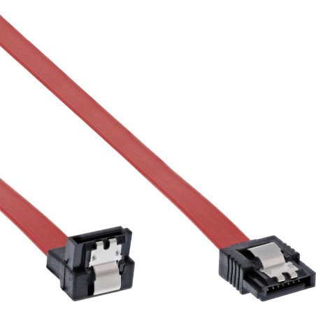 27703V - Câble de connexion InLine® SATA coudé, avec languette de sécurité, 0,3 m