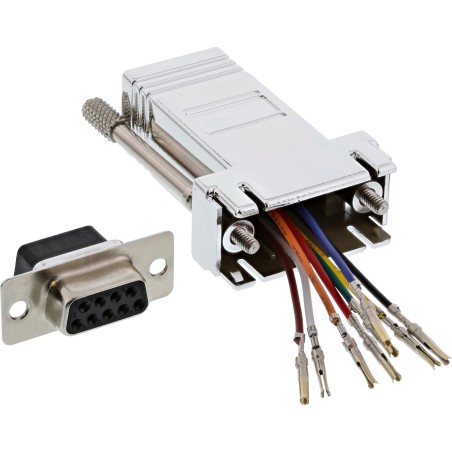 68889L - Adaptateur InLine®, prise Sub D 9 broches vers prise RJ45, métallisé