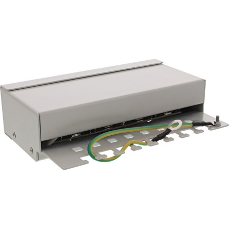 InLine® Patch Panel, Cat.5e, Tisch-/Wandmontage, 8-Port, Lichtgrau RAL7035