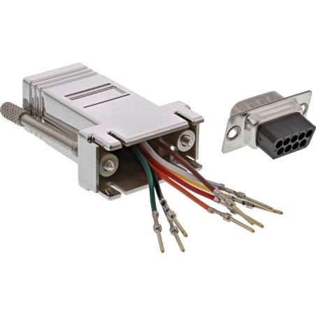 68889M - Adaptateur InLine®, fiche Sub D 9 broches vers prise RJ45, métallisé