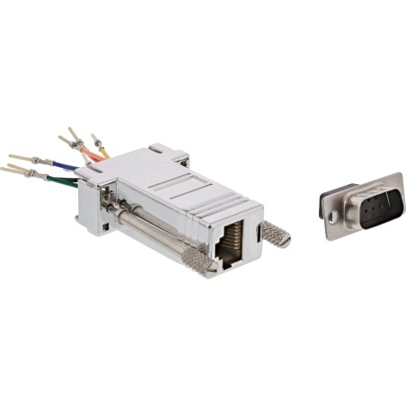 68889M - Adaptateur InLine®, fiche Sub D 9 broches vers prise RJ45, métallisé