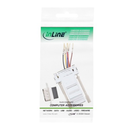 68889M - Adaptateur InLine®, fiche Sub D 9 broches vers prise RJ45, métallisé