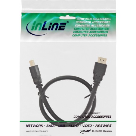 17602P - Câble HDMI InLine®, HDMI haute vitesse, ST / ST, contacts scellés, noir, 2m