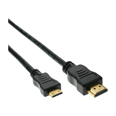 17461P - Mini câble InLine® High Speed HDMI®, fiche A à C, contact vendu, noir, 1 m