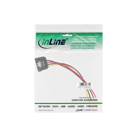 29670A - Câble adaptateur secteur InLine® SATA, 1x 13,34 cm (5,25) BU/15 broches SATA ST, languette, 0,15 m