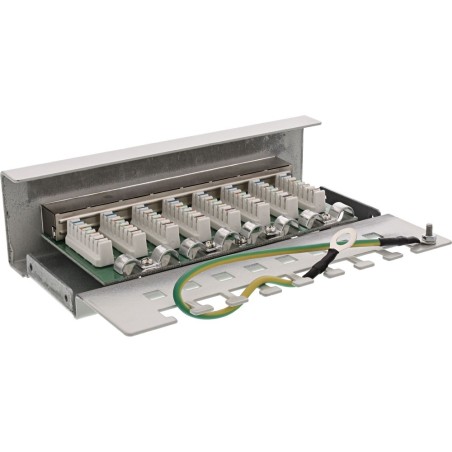 InLine® Patch Panel, Cat.5e, Tisch-/Wandmontage, 8-Port, Lichtgrau RAL7035