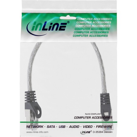 InLine? Patchkabel, SF/UTP, Cat.5e, transparent, 0,25m