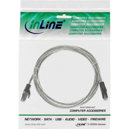 InLine? Patchkabel, SF/UTP, Cat.5e, transparent, 0,5m