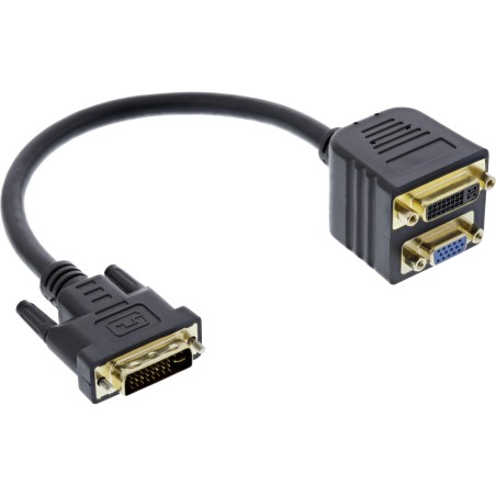 InLine? DVI-I Adapterkabel, DVI-I Stecker auf DVI-I-Buchse  S-VGA Buchse