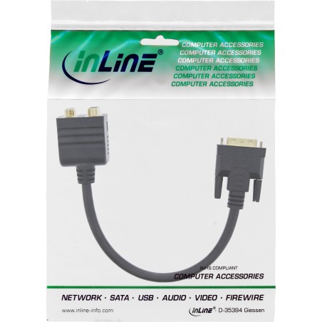 InLine? DVI-I Adapterkabel, DVI-I Stecker auf DVI-I-Buchse  S-VGA Buchse