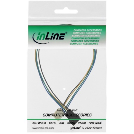 33328A - Rallonge de câble de ventilateur InLine® PWM, fiche / prise Molex 4 broches, 0,30 m