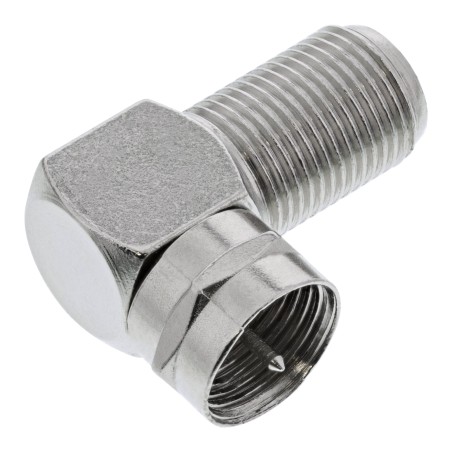 69807 - Adaptateur coudé InLine® F, fiche F / prise F, métal