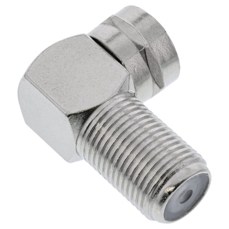 69807 - Adaptateur coudé InLine® F, fiche F / prise F, métal