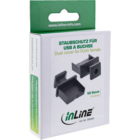 59948A - Protection anti-poussière InLine®, pour prise USB-A, noir paquet de 50