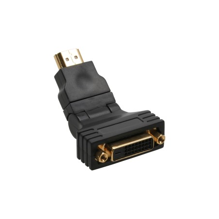 InLine? HDMI-DVI Adapter, 19pol Stecker auf 241 Buchse, mit 180? Winkel