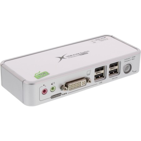 InLine? KVM Switch, DVI, 2-fach, USB (4-fach), mit Audio