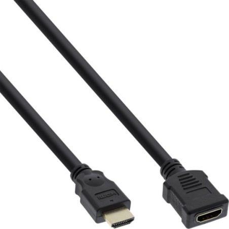 Rallonge HDMI 19 broches mâle/fem., noir, contacts dorés, 2m, High Speed HDMI® Cable