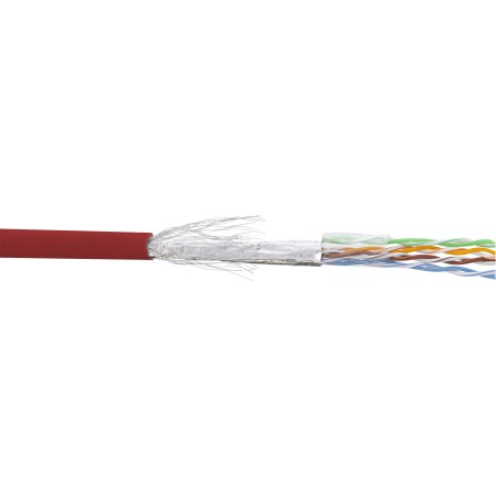 72099R - Câble patch InLine® Cat.5e, rouge, SF/UTP, AWG26, PVC, 100 m