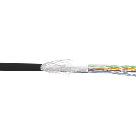 InLine? Patchkabel Cat.5e, schwarz, SF/UTP, AWG26, PVC, 100m