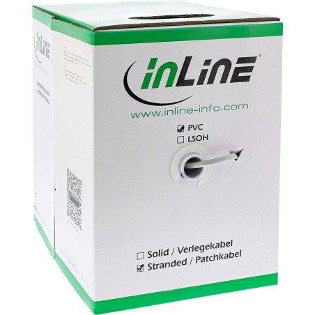 72099W - Câble patch InLine® Cat.5e, blanc, SF/UTP, AWG26, PVC, 100m