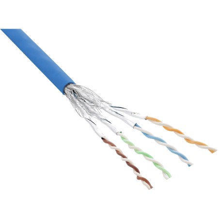 InLine? Patchkabel Cat.6 S/FTP (PiMf), blau, AWG27, PVC, CU, 100m