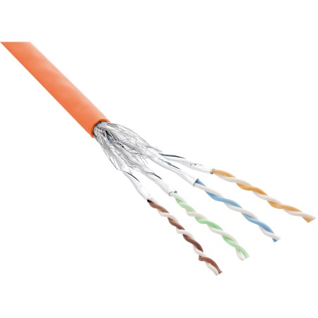 76499O - Câble patch InLine® Cat.6 S/FTP (PiMf), orange, AWG27, PVC, CU, 100 m