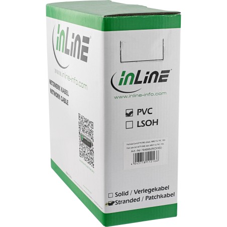 InLine? Patchkabel Cat.6 S/FTP (PiMf), schwarz, AWG27, PVC, CU, 100m