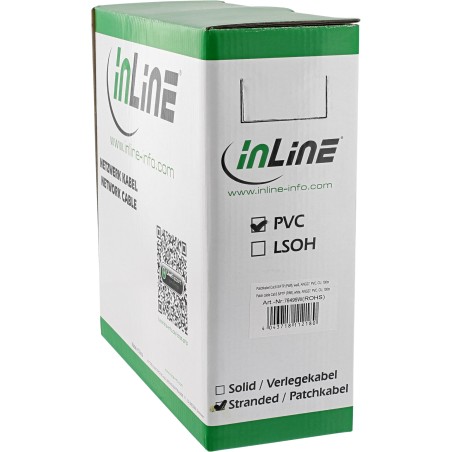 InLine? Patchkabel Cat.6 S/FTP (PiMf), wei?, AWG27, PVC, CU, 100m