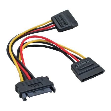 29683 - Câble d'alimentation Y InLine® SATA, prise SATA vers 2x fiche SATA, 0,15 m