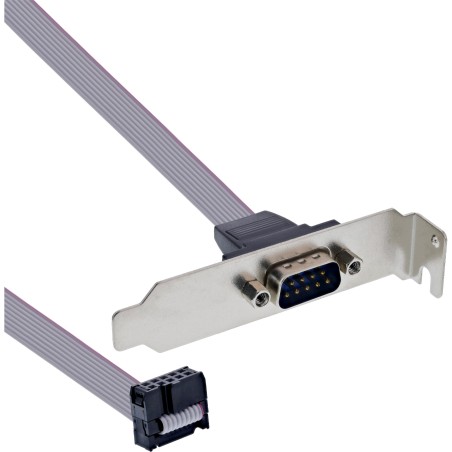 33208C - Support de connecteur série InLine®, profil bas, bande ST 9 broches vers bande BU 10 broches 1:1 0,6 m