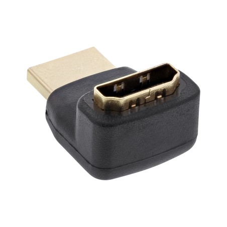 17600F - Adaptateur HDMI InLine®, fiche / prise, coudé en haut, contacts plaqués or 4K2K