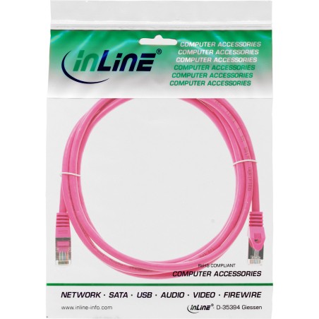 InLine? Patchkabel, SF/UTP, Cat.5e, pink, 0,5m