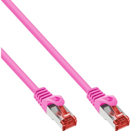 InLine? Patchkabel, S/FTP (PiMf), Cat.6, 250MHz, PVC, Kupfer, pink, 0,5m