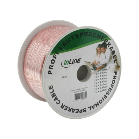 98150T - Câble haut-parleur InLine®, 2x 0,75 mm², CCA, transparent, 50 m