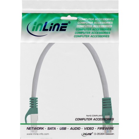 InLine? Crossover Patchkabel, SF/UTP, Cat.5e, grau, 0,3m