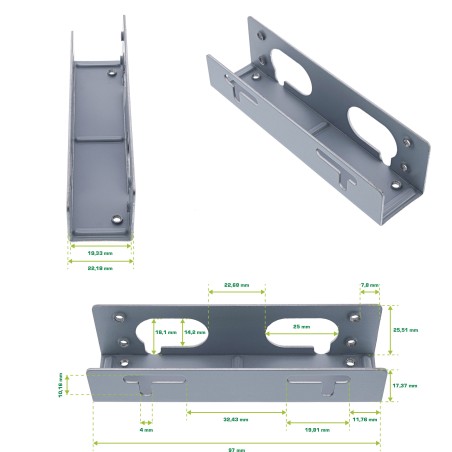 59959L - Rails de montage pour disque dur InLine®, pour disques durs de 8,89 cm (3,5), en vrac