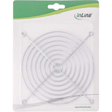 33372C - Grille de ventilateur InLine® en métal, chromée, 140x140mm