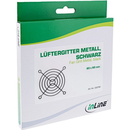 InLine? L?ftergitter Metall, schwarz, 80x80mm