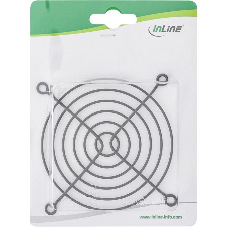 33379X - Grille de ventilateur InLine® en métal, noire, 92x92mm