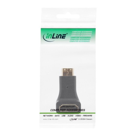 InLine? HDMI Adapter, HDMI A Buchse auf Mini HDMI C Stecker, gewinkelt, 4K2K