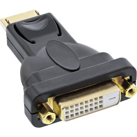 InLine? DisplayPort Adapter, DisplayPort Stecker auf DVI-D 241 Buchse, schwarz