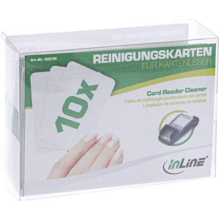 43219I - Pack de 10 cartes de nettoyage InLine® pour lecteurs de cartes