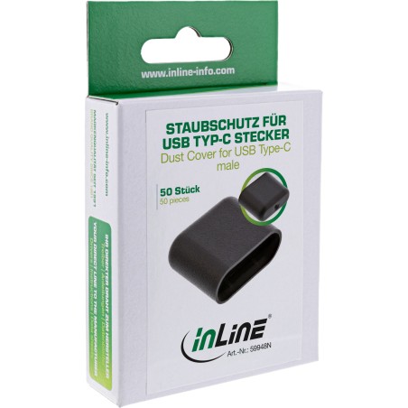 InLine? Staubschutz, f?r USB-C Stecker, schwarz 50er Pack