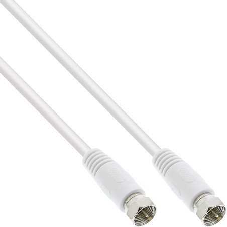 69301 - Câble de connexion InLine® SAT, 2x blindé, 2x connecteur F, 75dB, blanc, 1m