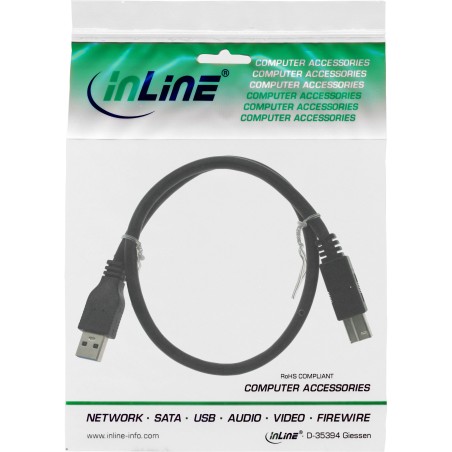 InLine? USB 3.2 Gen.1 Kabel, A an B, schwarz, 1m