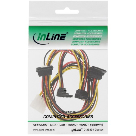 29672B - Câble d'alimentation en Y InLine® int., 1x13,34 cm (5,25)/4x15 broches SATA languette filetée, 0,400,55 m