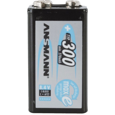 Ansmann "maxE" accumulateur NiMH, bloc 9V (E), 300mAh, 1 pcs. (5035451)