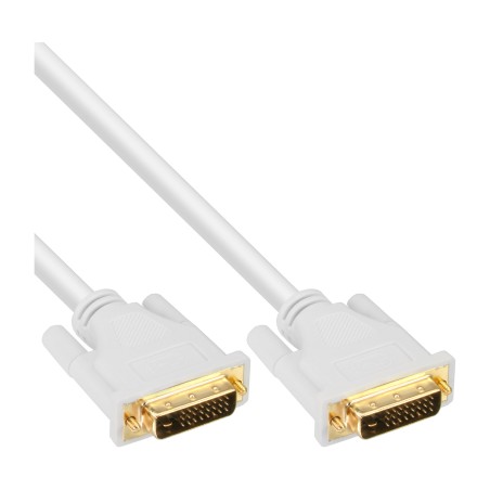 InLine? DVI-D Kabel, digital 241 Stecker / Stecker, Dual Link, wei? / gold, 2m