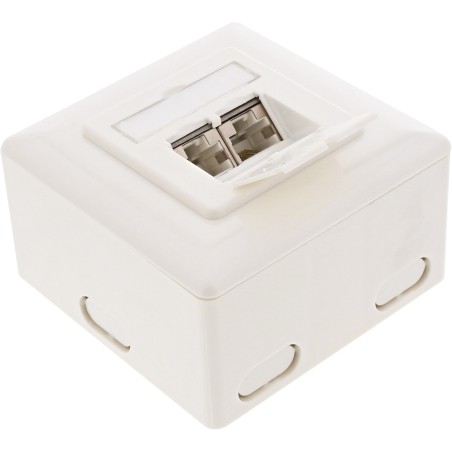 75602J - Boîte de jonction InLine® Cat.6, AP/UP 2x prise RJ45, RAL9010, blanc, horizontal