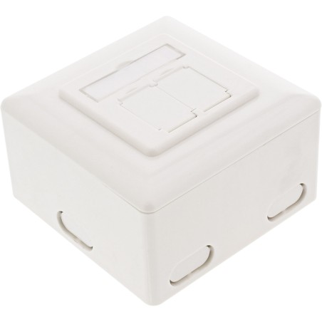 75602J - Boîte de jonction InLine® Cat.6, AP/UP 2x prise RJ45, RAL9010, blanc, horizontal